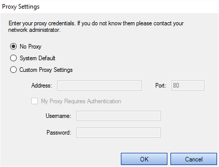 View or Edit Proxy Settings