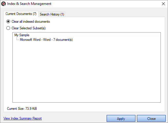 Management File Index Index & Search Management