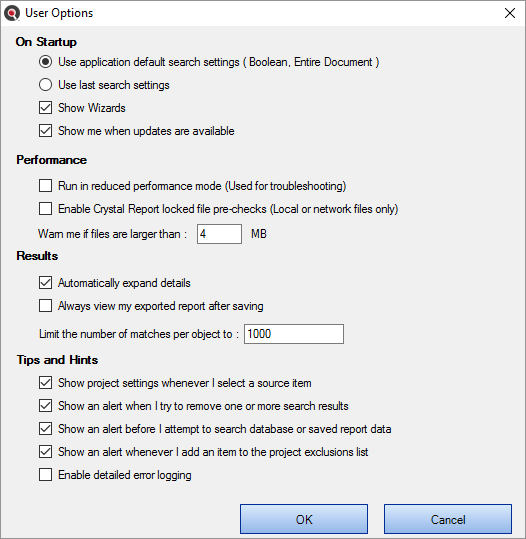 Set User Options